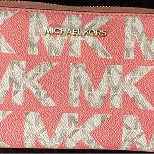 Michael Kors Pink and White MK Cosmetic Bag